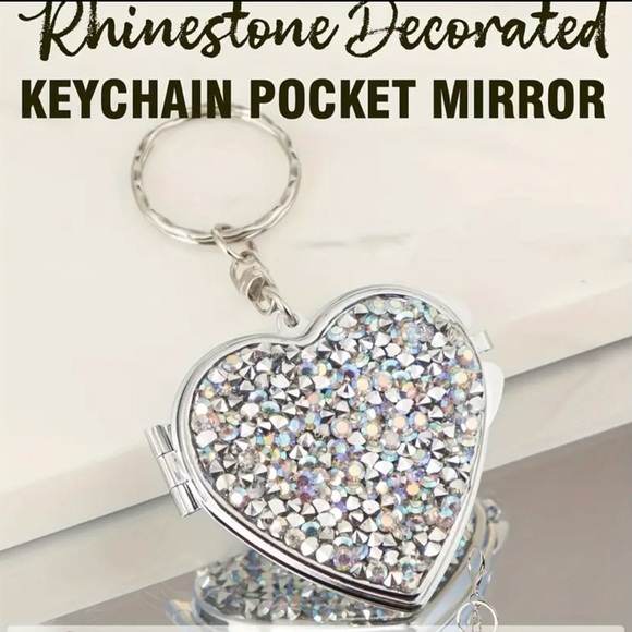 Accessories - Rhinestone Keychain Mirror Sparkling